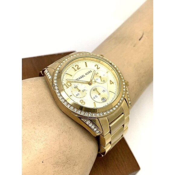 Michael Kors Women's Watch MK5166 Blair Quartz Chronograph Gold Steel 39mm - Picture 5 of 14